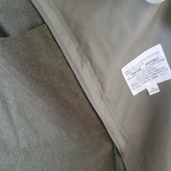 Men's Olive Green Trench Coat With Zippered - Picture 7 of 8